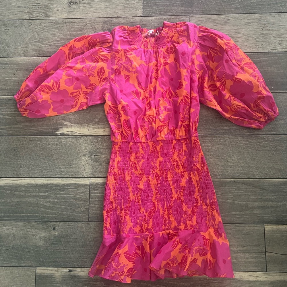 These Three Boutique Smocked FLORAL Mini NWT SZ M TTS